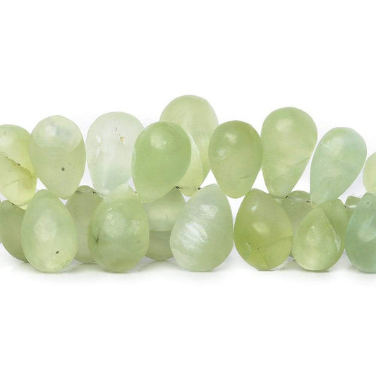 10-17mm Frosted Prehnite Plain Tear Drop 7.5 inch 50 pieces