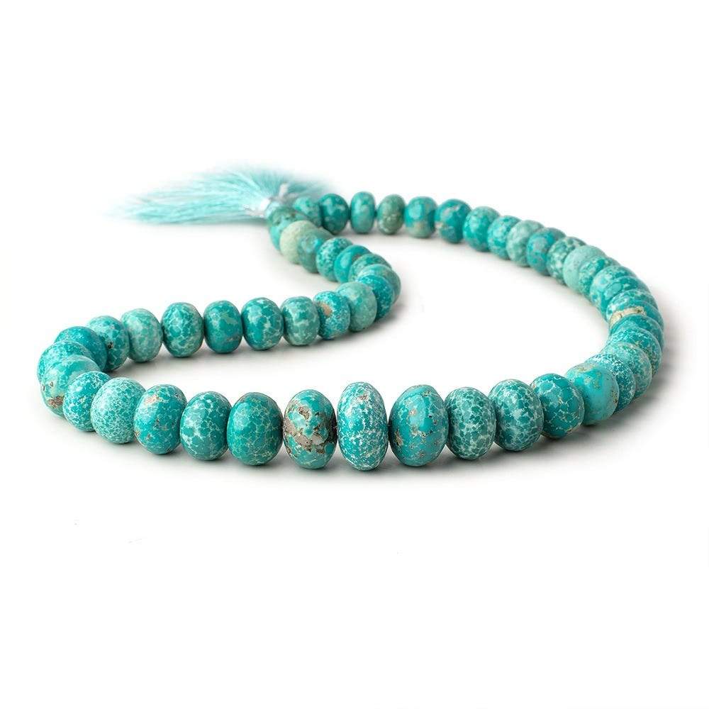 10-17mm Turquoise plain rondelle beads 18 inch 53 pieces