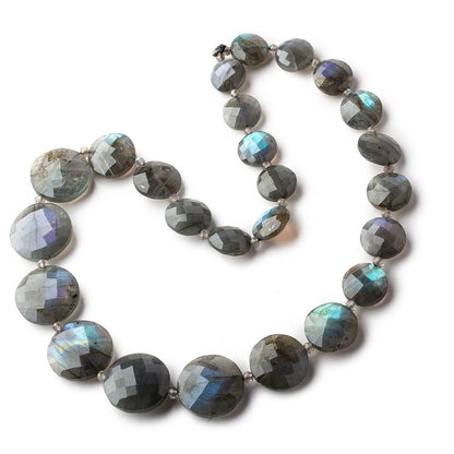 10-18mm Labradorite Faceted Coin Beads 16 inch 26 pieces A