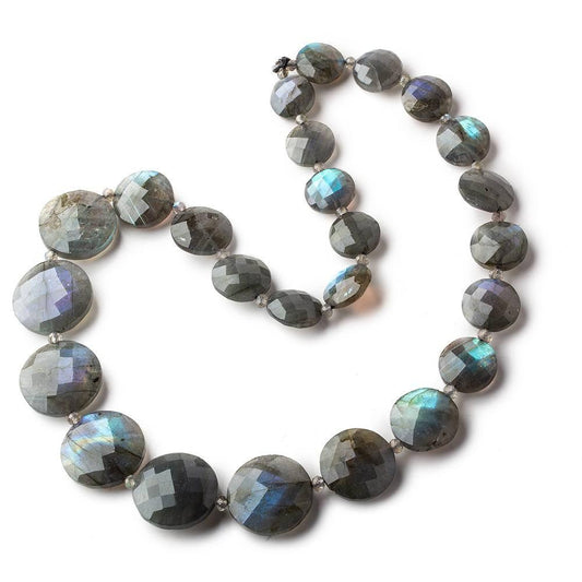 10-18mm Labradorite Faceted Coin Beads 16 inch 26 pieces A