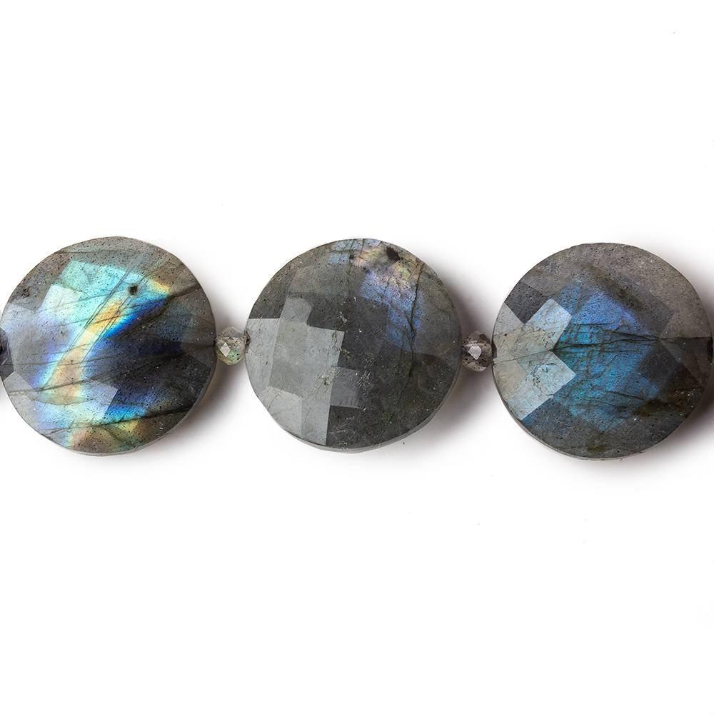 10-18mm Labradorite Faceted Coin Beads 16 inch 26 pieces A