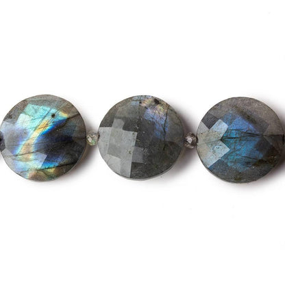 10-18mm Labradorite Faceted Coin Beads 16 inch 26 pieces A