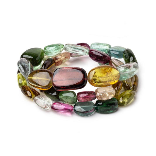 10-20mm Multi Color Tourmaline Plain Nugget Beads 20 inch 37 pieces AAA