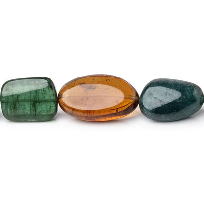 10-22mm Multi Color Tourmaline Plain Nugget Beads 20 inch 35 pieces AAA