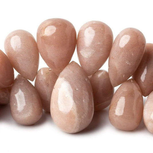 10-24mm Angel Skin Moonstone Plain Tear Drop Beads 73 pcs