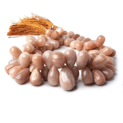 10-24mm Angel Skin Moonstone Plain Tear Drop Beads 73 pcs