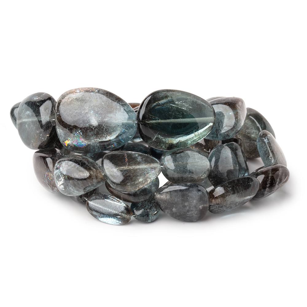 10-25mm Copper Moss Aquamarine Plain Nugget 23 inch 38 Beads AAA