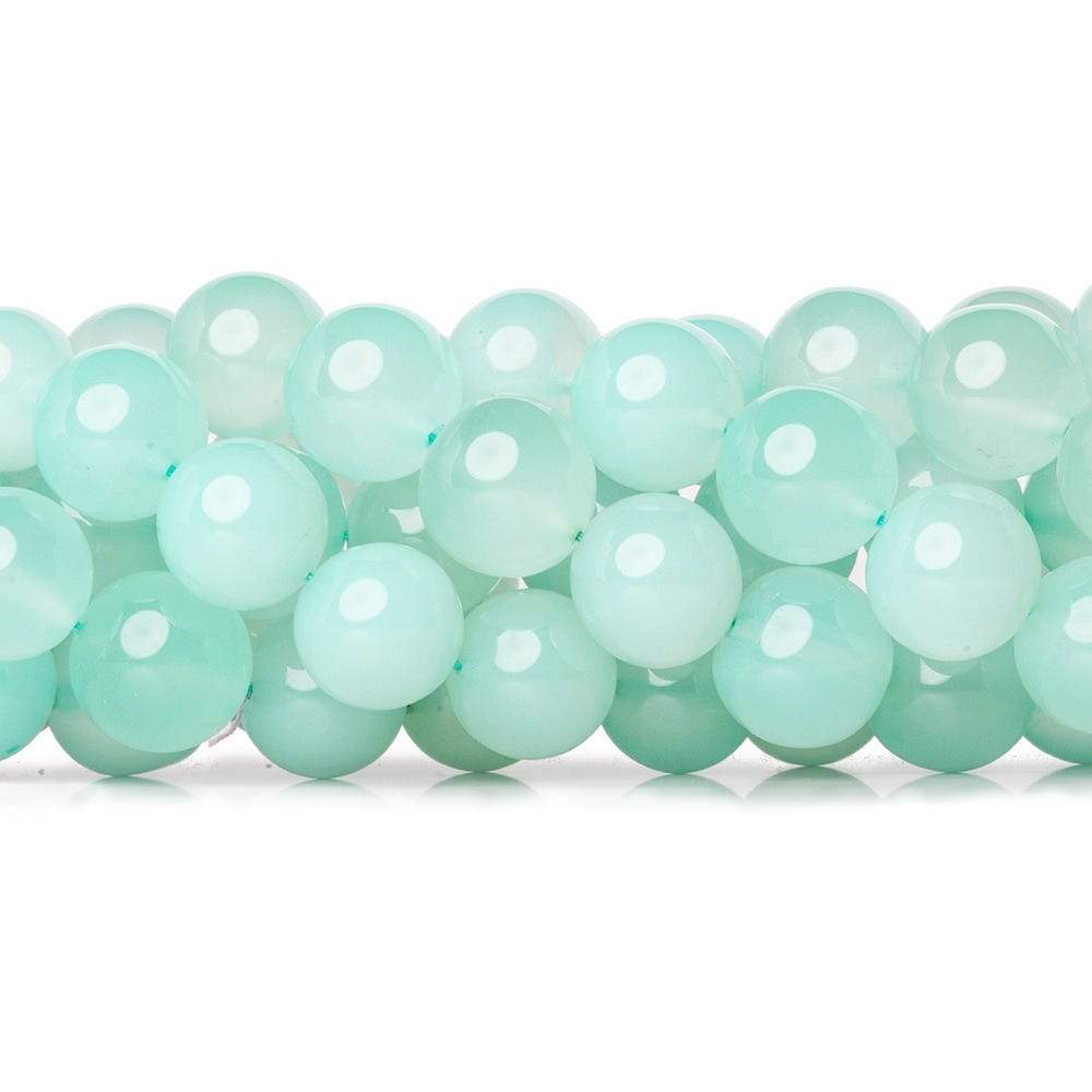 10.5-11mm Sky Blue Chalcedony Plain Rounds 12.5 inch 30 beads