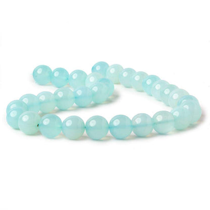 10.5-11mm Sky Blue Chalcedony Plain Rounds 12.5 inch 30 beads