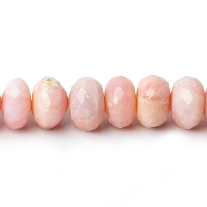 10.5-12.5mm Pink Peruvian Opal faceted rondelle 15.5 inch 58 beads AA grade