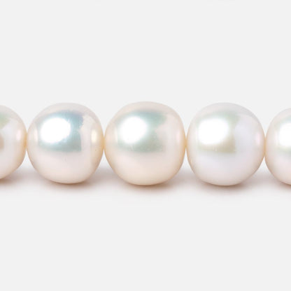 10.5-13.5mm White Off Round Freshwater Pearls 16 inch 36 Beads AA