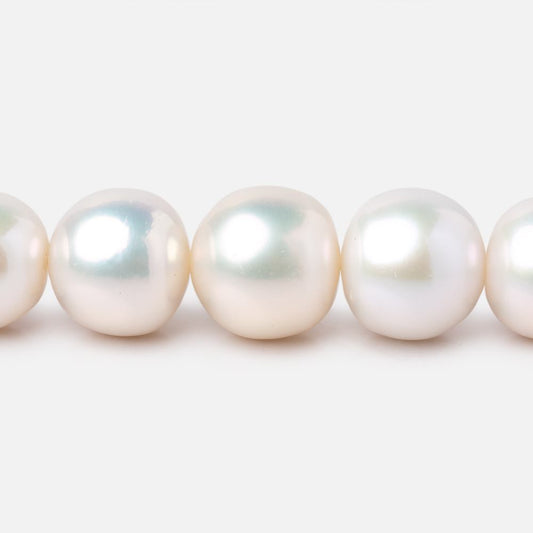 10.5-13.5mm White Off Round Freshwater Pearls 16 inch 36 Beads AA