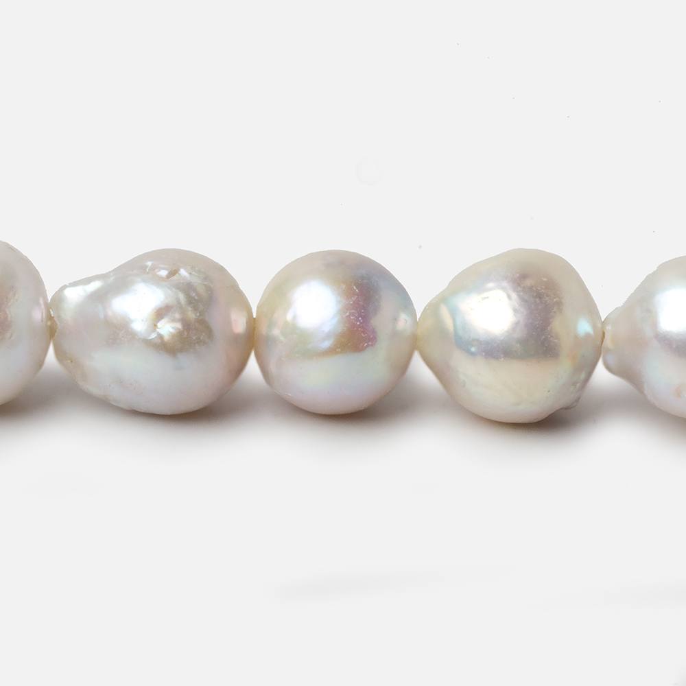 10.5-13mm Off White Baroque Large Hole pearls 8 inch 14 pieces