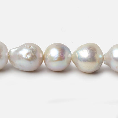 10.5-13mm Off White Baroque Large Hole pearls 8 inch 14 pieces