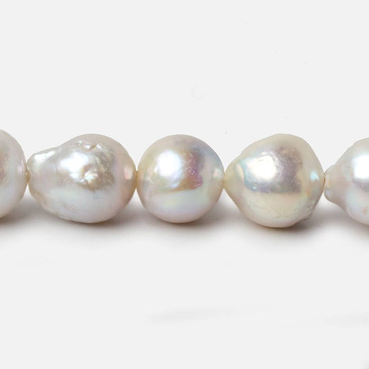 10.5-13mm Off White Baroque Large Hole pearls 8 inch 14 pieces