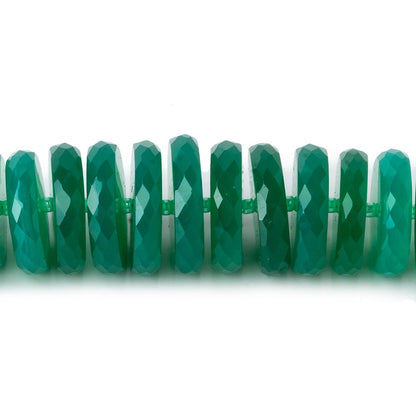 10.5-14.5mm Green Onyx faceted rondelle beads 16.5 inch 109 pieces A grade