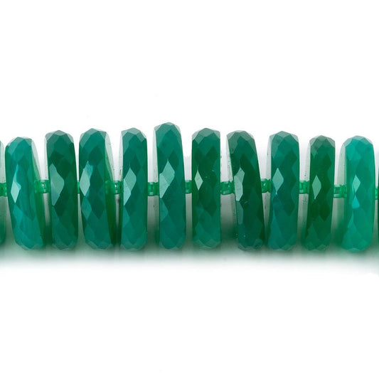 10.5-14.5mm Green Onyx faceted rondelle beads 16.5 inch 109 pieces A grade