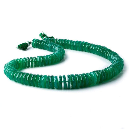 10.5-14.5mm Green Onyx faceted rondelle beads 16.5 inch 109 pieces A grade