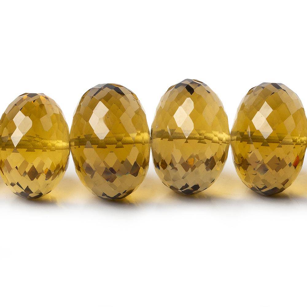 10.5-16mm Whiskey Quartz Faceted Rondelle Beads 16 inches 48 pcs AAA