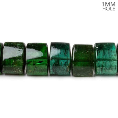 10.5mm Green Tourmaline 1mm hole Center Drilled Plain Trillions 5.75 inch 20 beads AAA+