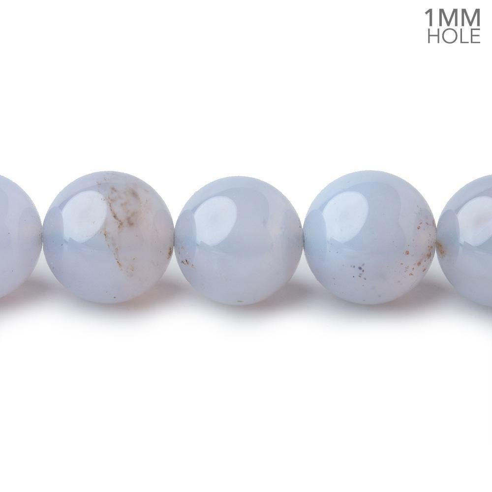 10.5mm Turkish Blue Chalcedony Plain Round Beads 15.5 inch 37 pieces