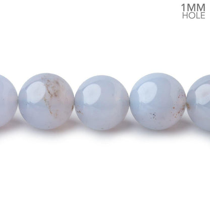 10.5mm Turkish Blue Chalcedony Plain Round Beads 15.5 inch 37 pieces