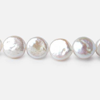 10.5mm White Coin Freshwater Pearl 16 inch 35 pieces