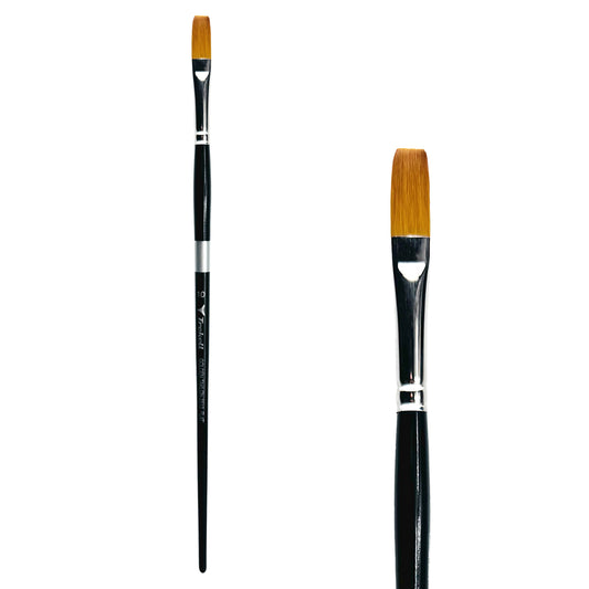 Trekell Golden Taklon Long Handle Artist Brush -  Size #10 Flat