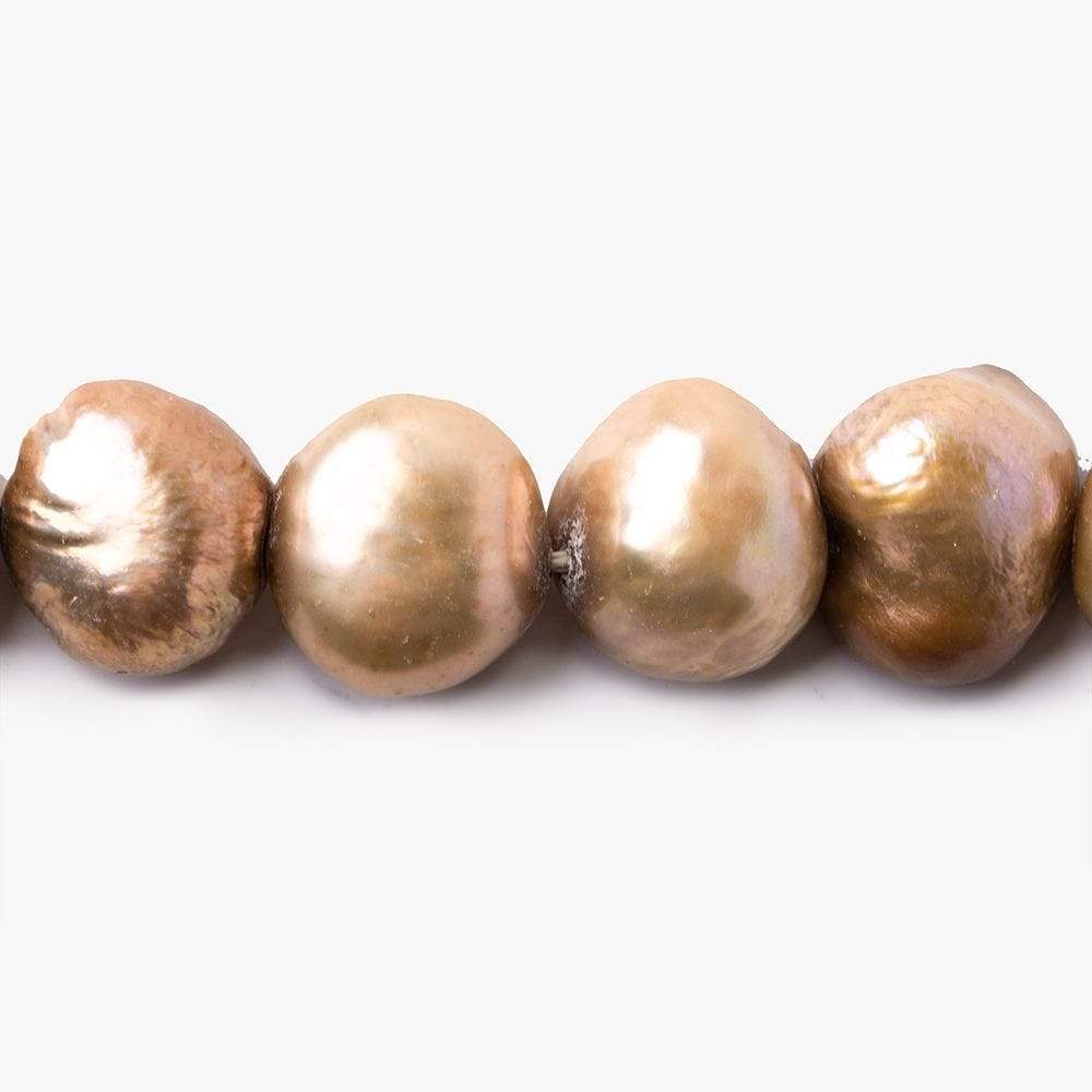 10mm - 11mm Copper Beige Baroque Pearl , 15 inch, 37 pieces
