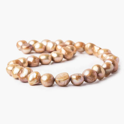 10mm - 11mm Copper Beige Baroque Pearl , 15 inch, 37 pieces
