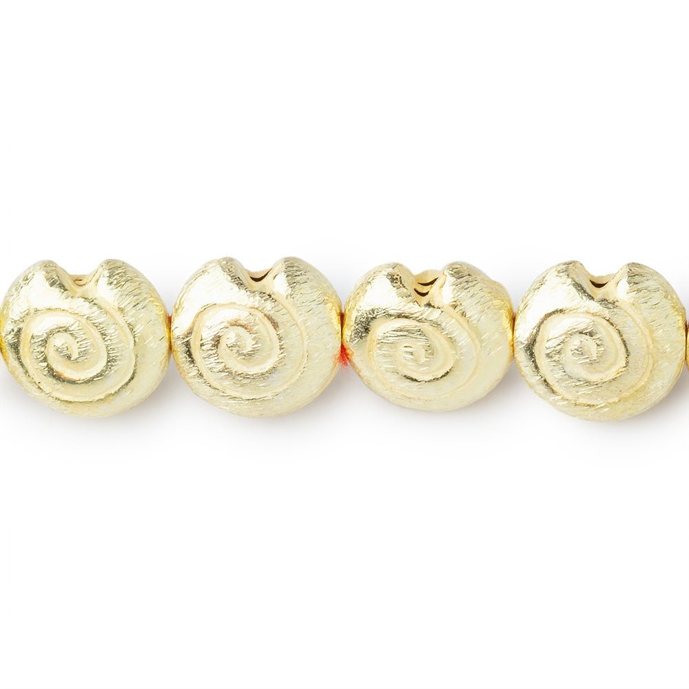 10mm 14kt Gold plated Copper Spiral Beads 8 inch 21 pieces