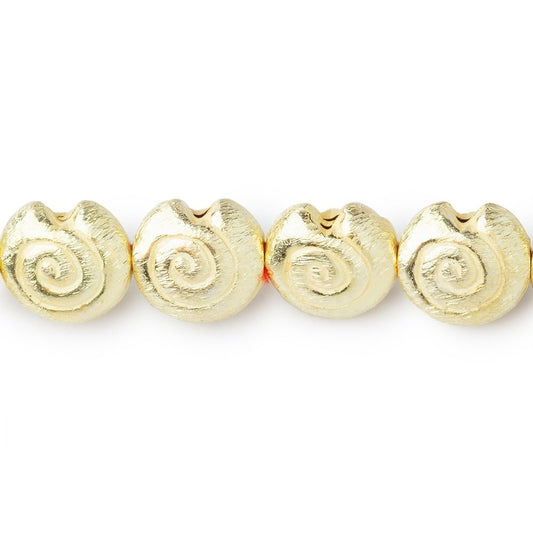 10mm 14kt Gold plated Copper Spiral Beads 8 inch 21 pieces