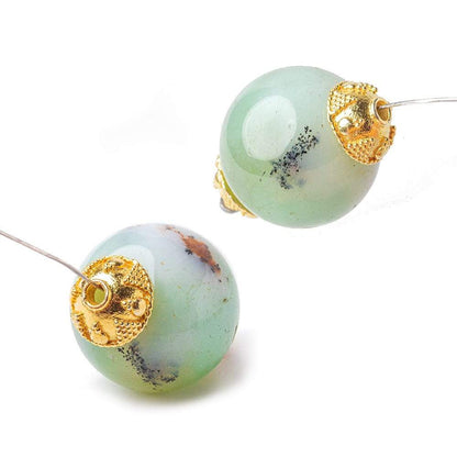 10mm 22kt Gold plated Copper Bali Round Bead Caps 8 inch 46 beads