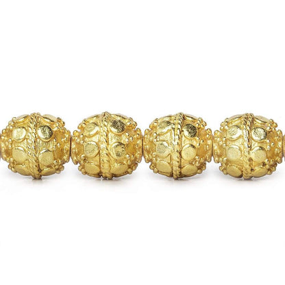 10mm 22kt Gold Plated Copper Bead Round Dots 8 inch 18 pieces