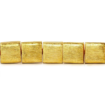 10mm 22kt Gold plated Copper Brushed Cube Beads 8 inch 19 pieces