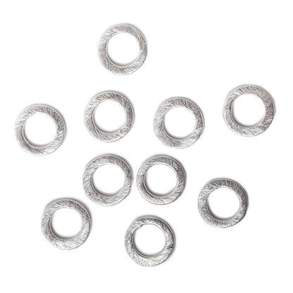 10mm .925 Silver brushed Jump Ring Set of 10 pieces