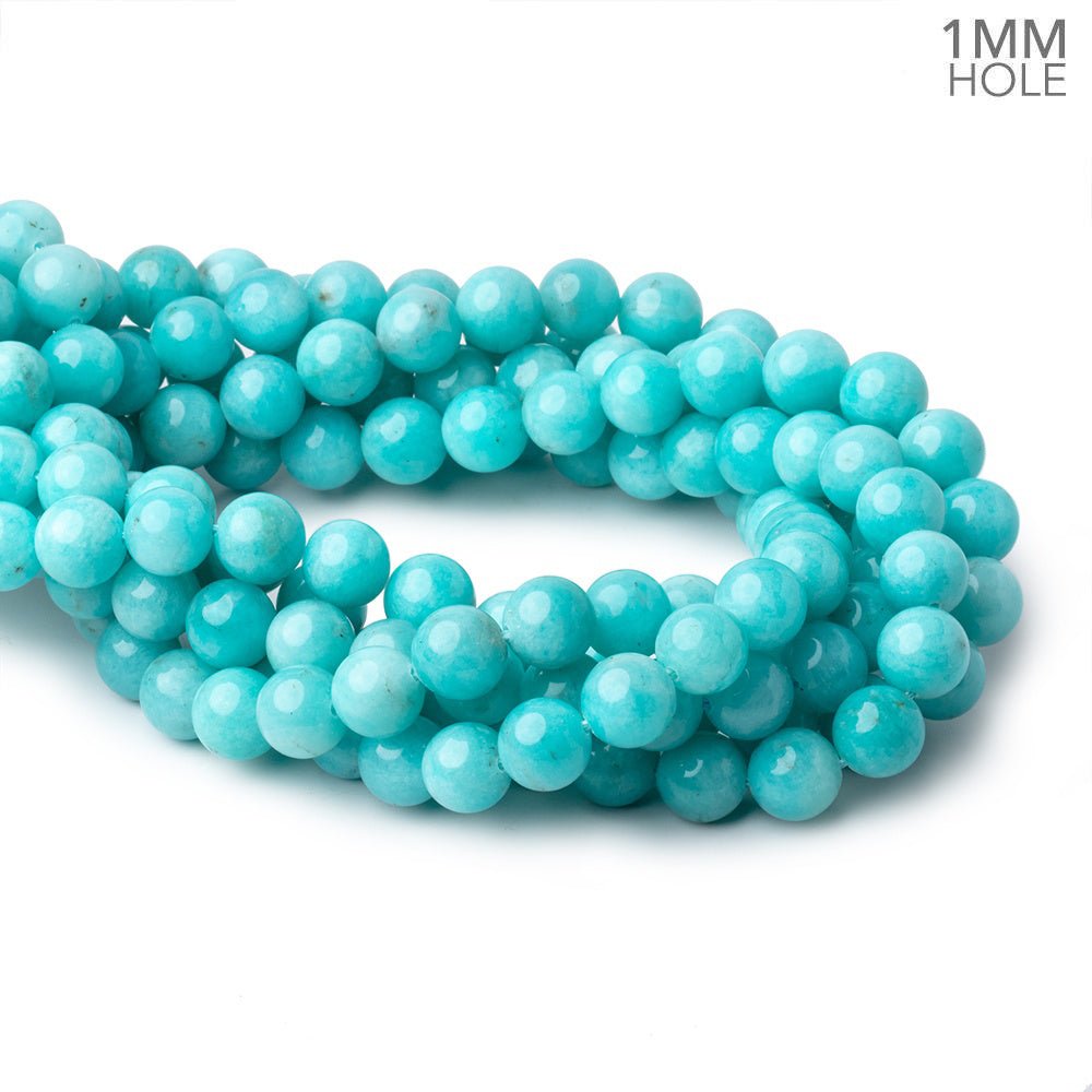 10mm Amazonite Plain Round Beads 16 inch 40 pieces AA 1mm hole