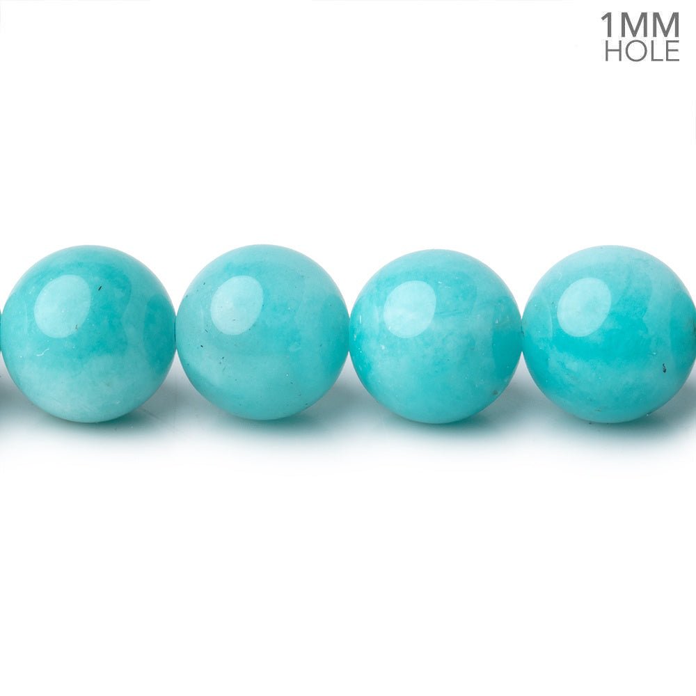 10mm Amazonite Plain Round Beads 16 inch 40 pieces AA 1mm hole