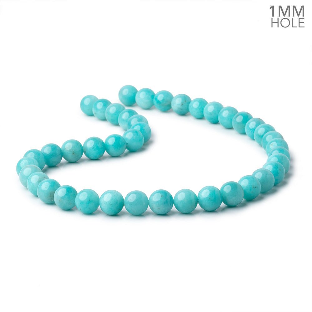 10mm Amazonite Plain Round Beads 16 inch 40 pieces AA 1mm hole