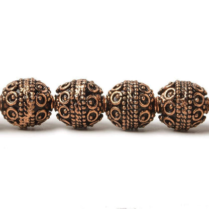 10mm Antiqued Copper Beads Roval Persian 8 inch 19 pcs