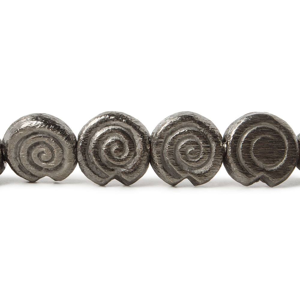 10mm Black Gold plated Copper brushed Spiral Beads 8 inch 21 pieces