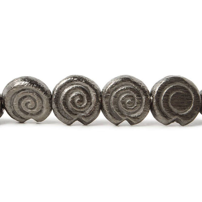 10mm Black Gold plated Copper brushed Spiral Beads 8 inch 21 pieces
