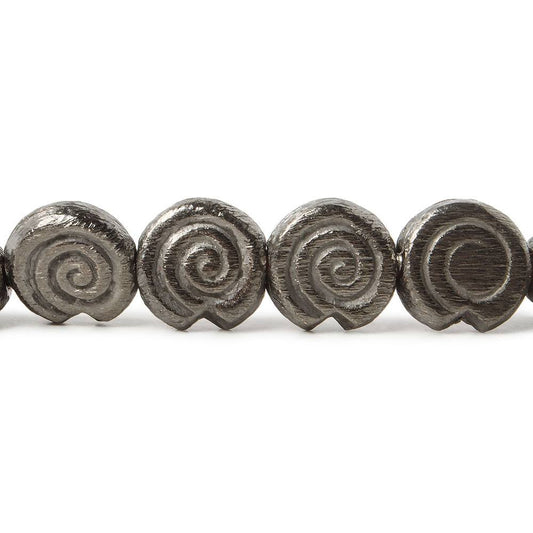 10mm Black Gold plated Copper brushed Spiral Beads 8 inch 21 pieces