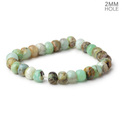 10mm Blue Peruvian Opal 2mm Large Hole Faceted Rondelles 8 inch 28 Beads