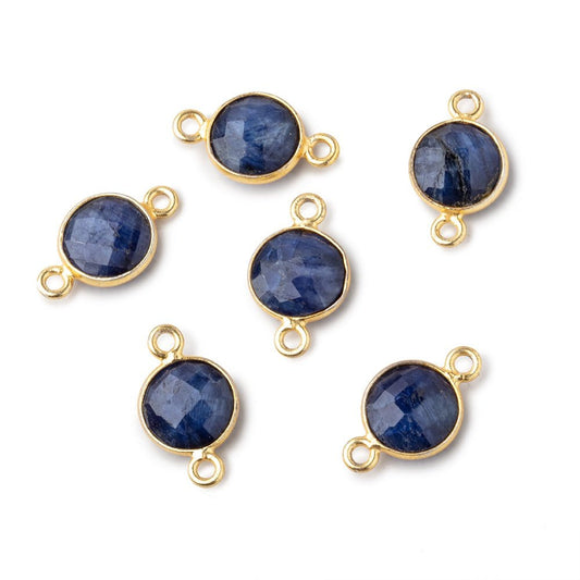 10mm Blue sapphire Vermeil Coin Bezel