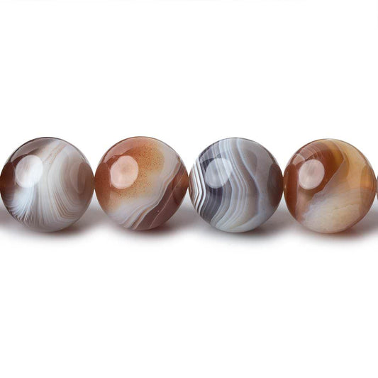 10mm Botswana Agate plain round beads 16 inch 39 pieces AAA