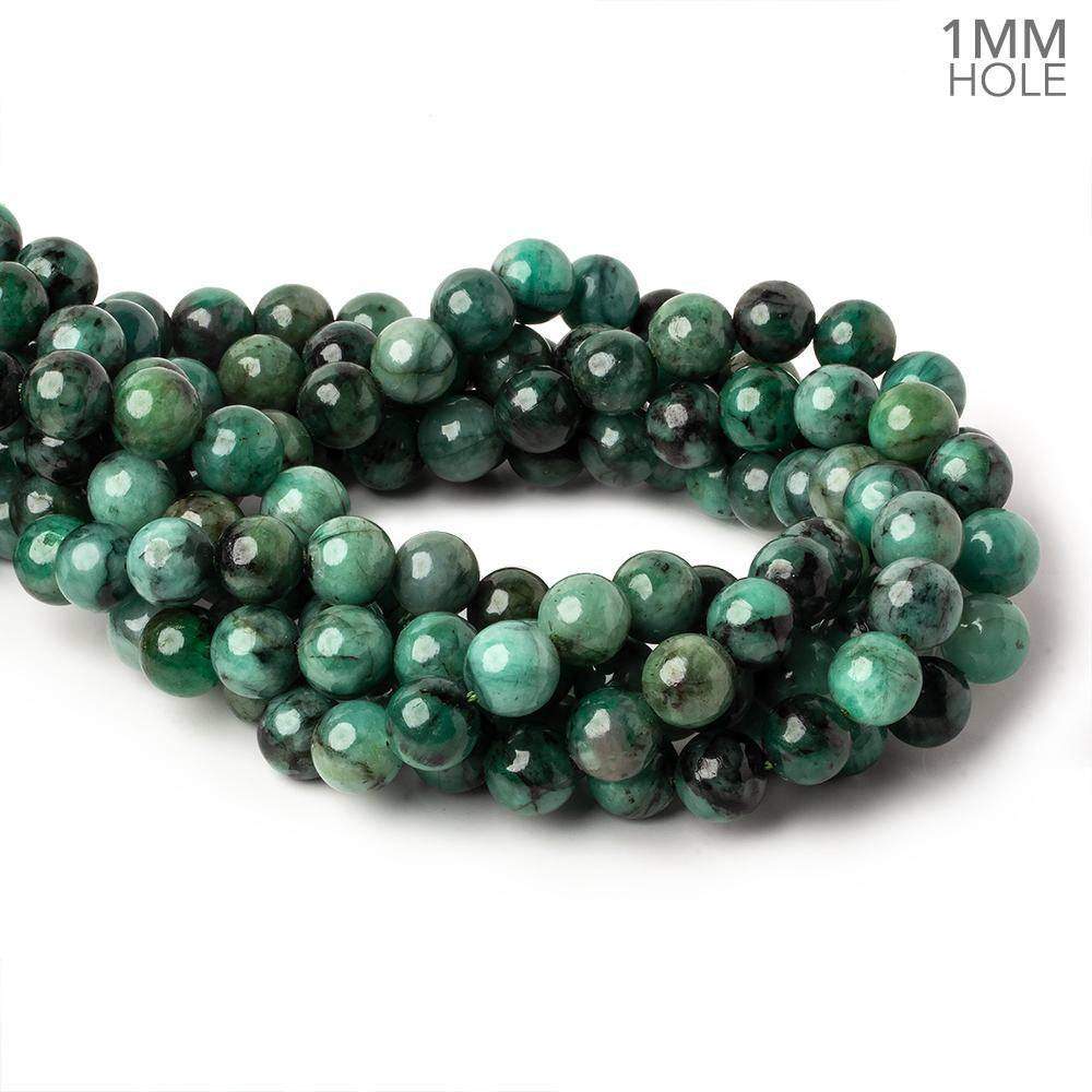 10mm Brazilian Emerald Plain Round Beads 16 inch 43 pieces 1mm Hole