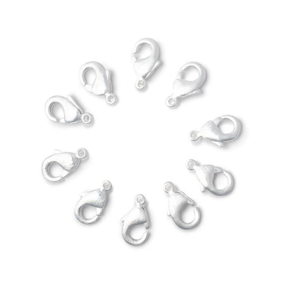 10mm Brushed Lobster Clasp Set of 10 Pieces