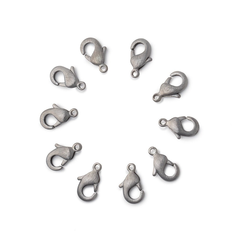 10mm Brushed Lobster Clasp Set of 10 Pieces