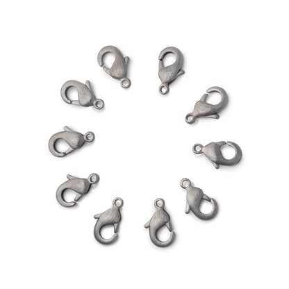 10mm Brushed Lobster Clasp Set of 10 Pieces